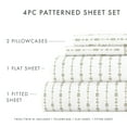 thumbnail image 4 of Noble Linens 4 Piece Pattern Microfiber Bed Sheets Set, Sage Beaded Arrows, Full, 4 of 11