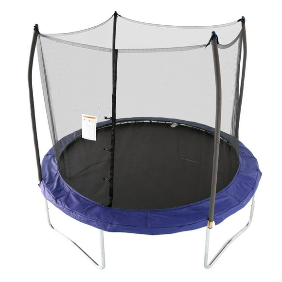 SKYWALKER TRAMPOLINES 10 FT, Round, Green Outdoor Trampoline for Kids with Safety Enclosure Net and Spring Pad, ASTM Approval, Rust Resistant.