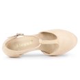 thumbnail image 4 of Unique Bargains Women's Round Toe Stiletto Heel T-Strap Dress Pumps, 4 of 7