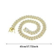 thumbnail image 3 of Alloy 14mm Coarse Encryption Full Diamond Diamond Cuban Chain Necklace Hip Hop Jewelry, 3 of 6