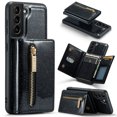 thumbnail image 1 of Nalacover Zipper Wallet Case for Samsung Galaxy S23 Plus with Card Slots Holder Magnetic Kickstand, 2 in 1 Design Luxury Shining PU Leather Shockproof Anti-Scratch Cover,Black, 1 of 11