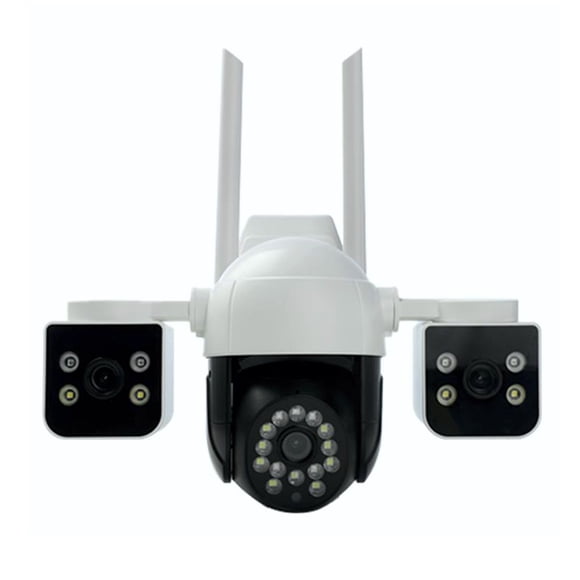 Cámara de Seguridad WiFi 2.4 GHz 360° con 3 Lentes 6MP HD Exterior Impermeable