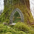 thumbnail image 4 of XOAIHY Wooden Miniature Gnome Door Figurine - Garden Window Art Ornament For Outdoor And Indoor Magical Decor, 4 of 5