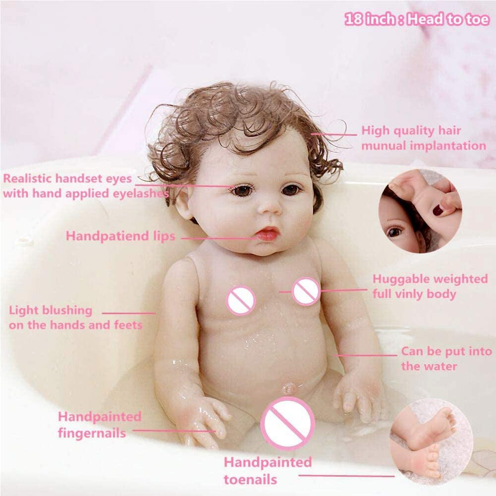  CHAREX Reborn Baby Girl Doll Vinyl Full Body, 18 Inch Lifelike  Waterproof Newborn Baby Doll, Realistic Washable Reborn Toddler Amazing  Gift Set for Kids Age 3+ : Toys & Games