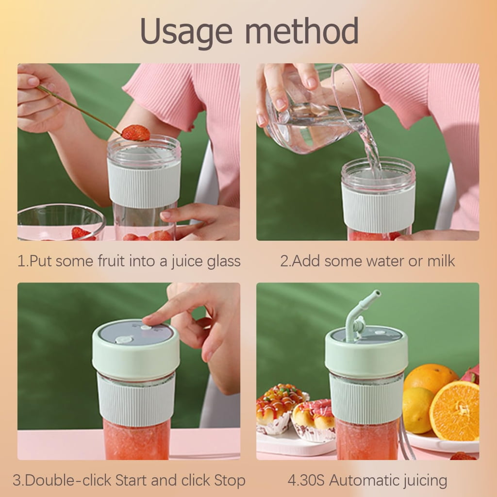 WINDLAND Portable Fruit Juicer Fruit Mixer Electric Shake Cup Cute Blender for Travel