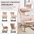 thumbnail image 7 of JESTOP Small Rocking Chair Nursery, Modern Rocker Chair with High Backrest, Comfy Accent Glider Chair with Headrest and and Throw Pillow, 7 of 7