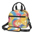 thumbnail image 2 of Portable Cross-Body Insulated Lunch Bag 9×5×7.8in Waterproof And Wear-Resistant Can Be Reused For Picnic Work Out Use Rosybrown Tie-Dye Background Vibrant Colors And Swirling Patterns, 2 of 8