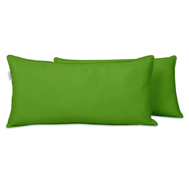VargottamIndoor/OutdoorPolyester FabricLumbarPillowCover,All-Weather Waterproof Rectangular Cushion Case for Patio Furniture,16" x 24"Set of 2-Green