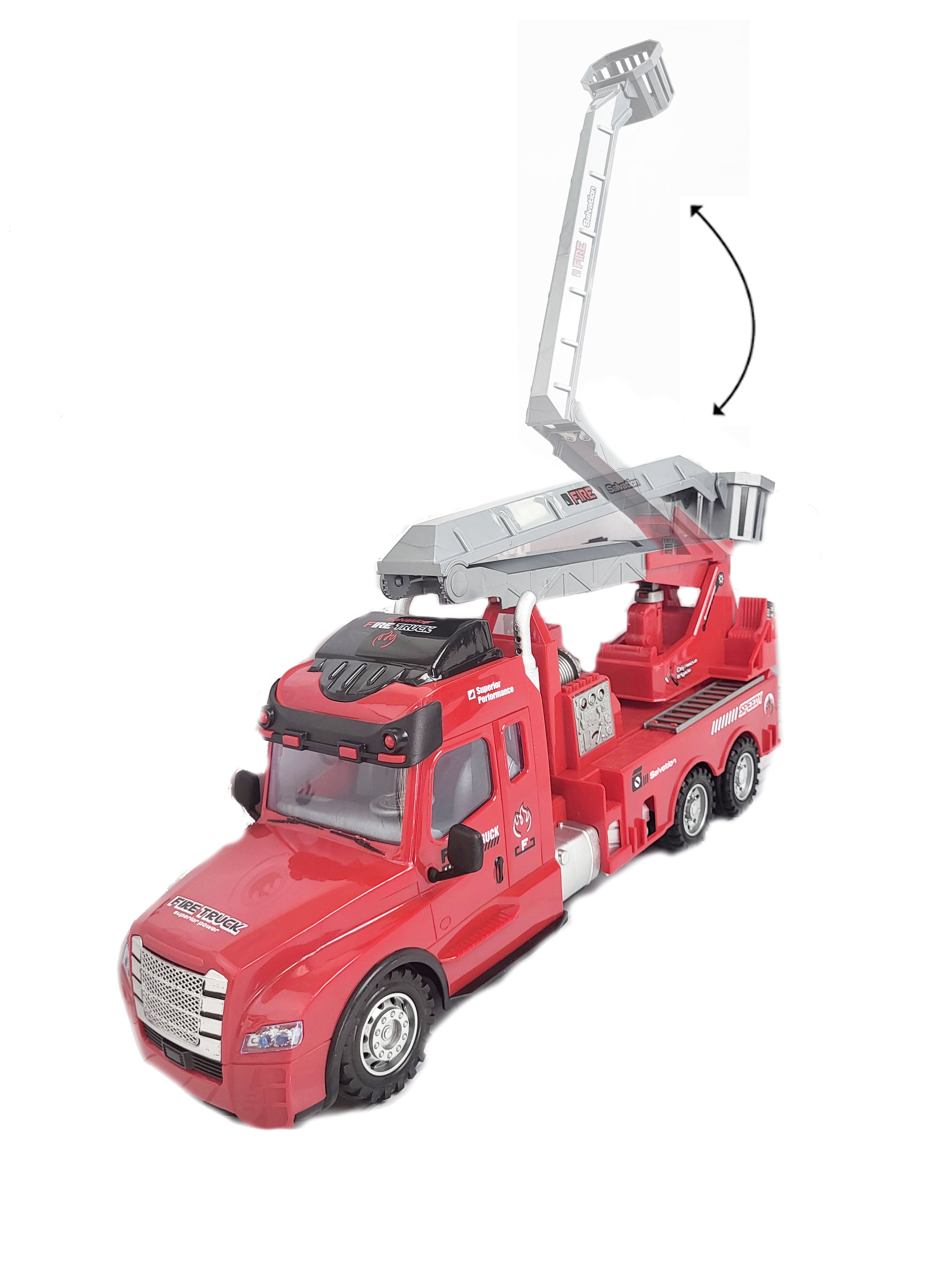 Remote Control 1:15 Scale Big Rig Truck featuring Rotating Crane and Basket with Authentic Sounds, Flashing Lights, and Functional Doors for Kids
