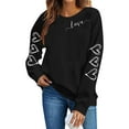 thumbnail image 7 of VKOYWKM Women Heart Sweatshirt Valentine's Day Pullover Long Sleeve Casual Crew Neck Pullover Romantic Holiday Sweatshirt Spring Fashion, 7 of 7