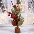thumbnail image 5 of Jiaroswwei Holiday Fake Tree Branch Berry Flower Christmas Showcase Ornament Desktop Decor, 5 of 8