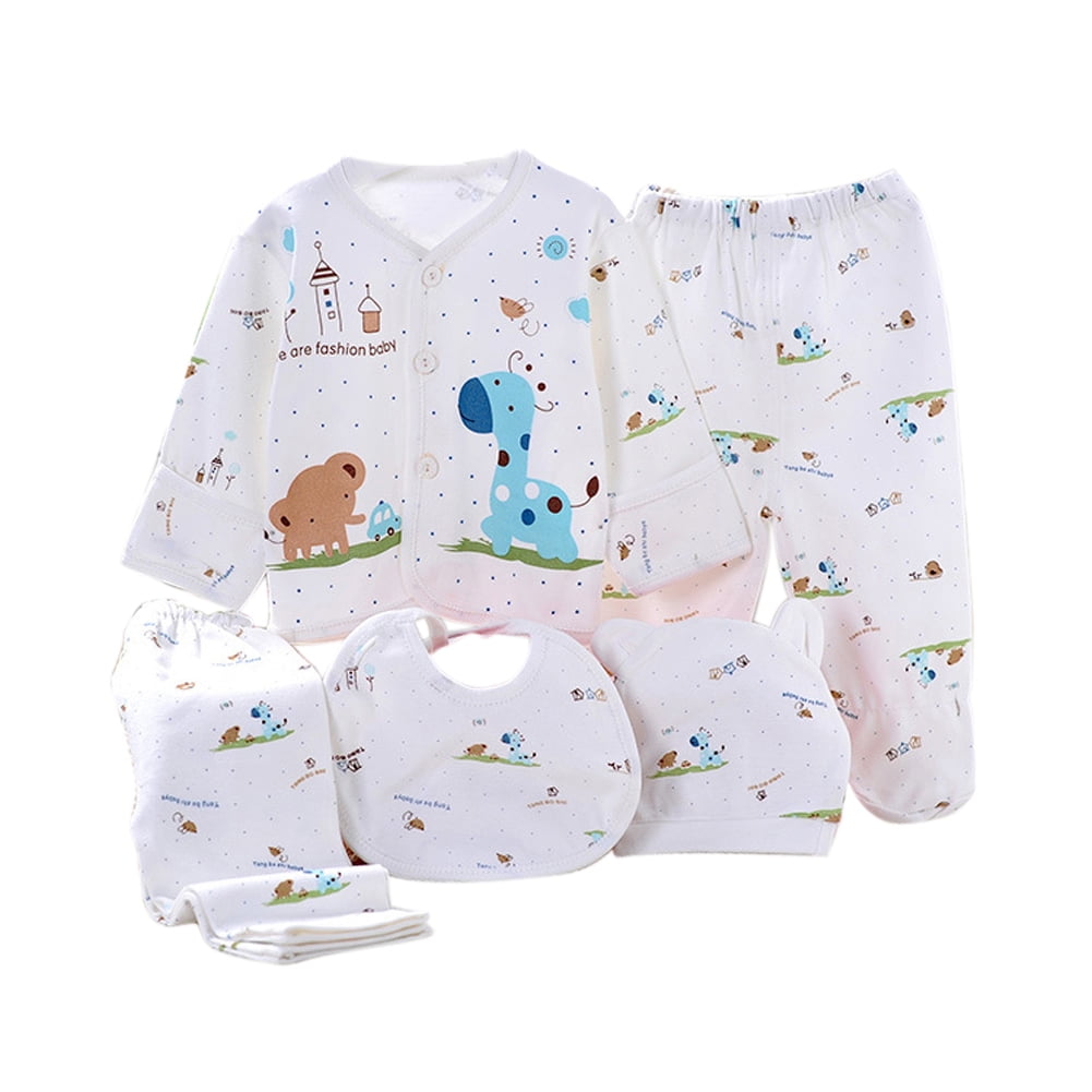 5pcs 100 Cotton Underwear For Newborn Infant including Baby Hat Bib