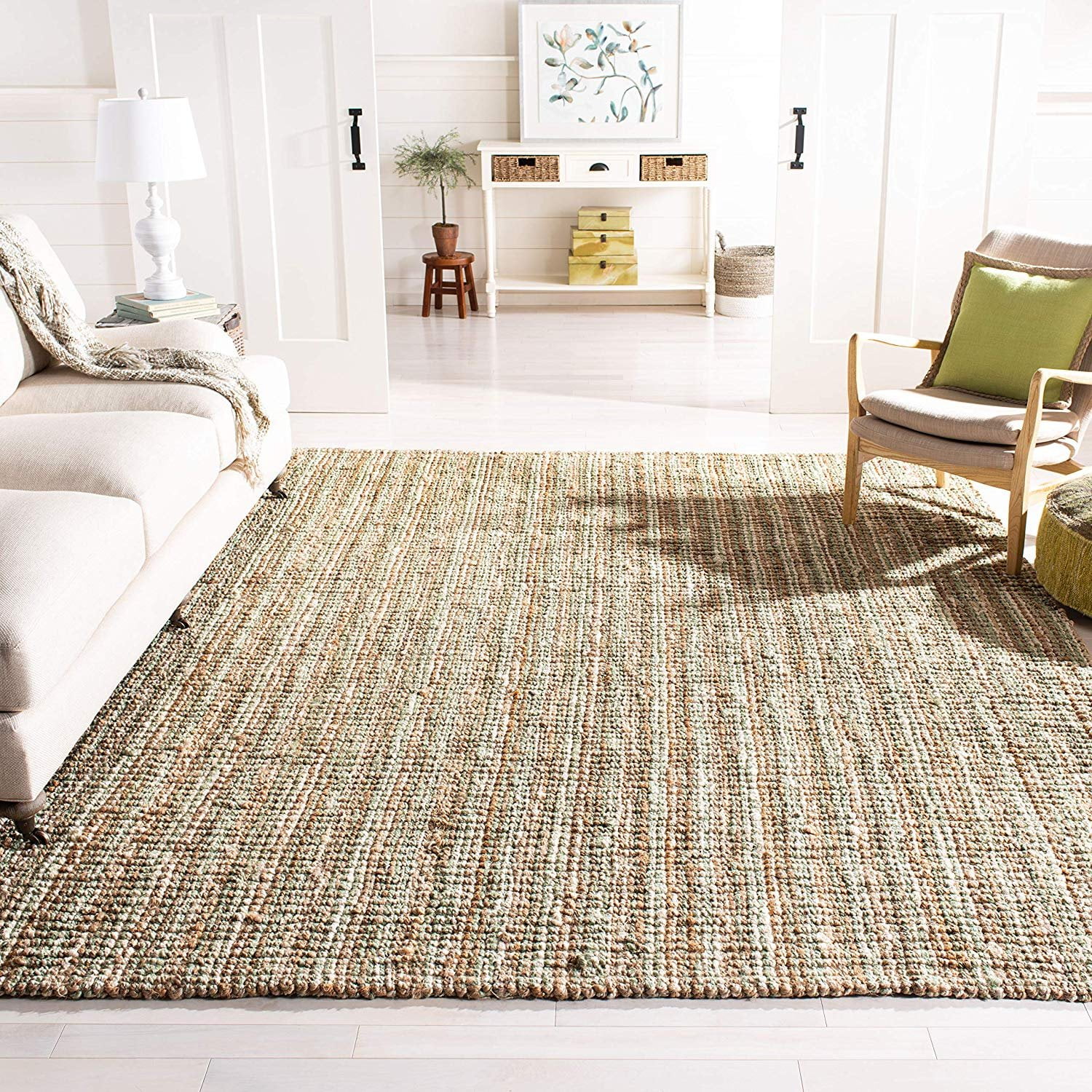 Safavieh Natural Fiber Collection NF447S Hand Woven Sage and Natural