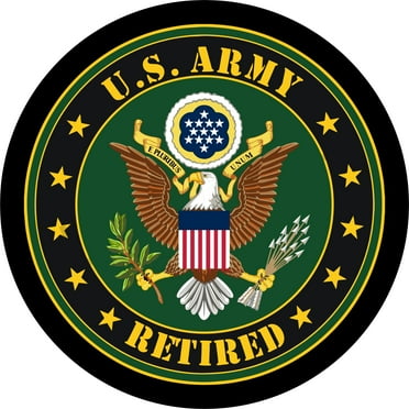 Tire Cover Central United States Army Retired Black Vinyl 255/75r17