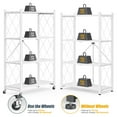 thumbnail image 3 of Furnibear 4-Tier Folding Storage Shelves with Wheels, Foldable Metal Rack, Collapsible Shelves for Garage, Kitchen, Basement, White, 3 of 8