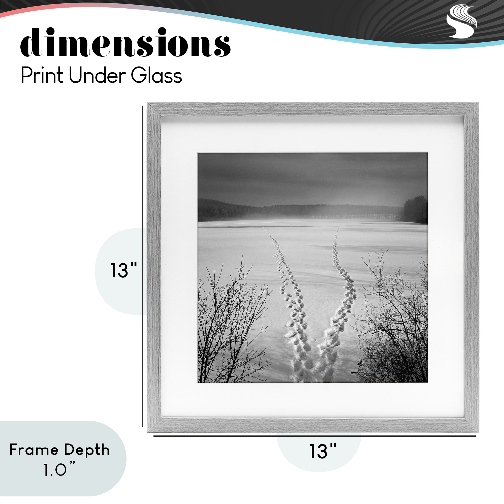 Stupell Industries Snowstep Tracks Across Frozen Lakes Gray Framed Print Under Glass, design by Chip Forelli