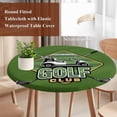 thumbnail image 4 of Golf Club Green Round Tablecloth, Fitted Table Cover with Elastic for 45"-54" Round Tables, Abstract Vintage Golf Sports Table Cloth Outdoor Indoor Dinning Party Waterproof Tablecloths, 4 of 7