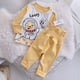 thumbnail image 1 of [] Nuevo conjunto de pijamas cálidos de terciopelo alemán con cintura alta para niños de otoño e invierno, costura deshuesada, terciopelo alemán cepillado, 1 of 4