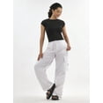 thumbnail image 2 of No Boundaries Ruched Cargo Parachute Pants, Women's, 2 of 5