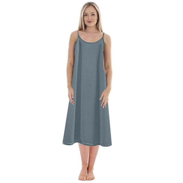Women Plus Size Petticoat Nightdresses Solid Color Loose Slimming Long