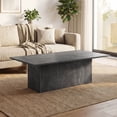 thumbnail image 2 of Guyou Modern Rectangular Coffee Table Faux Marble Center Table Large Wooden Tea Table for Living Room, Reception Room, Home Office, 2 of 13