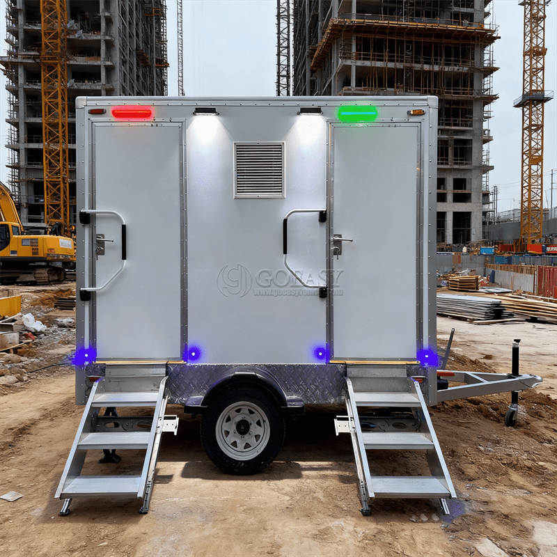 Goeay Mobile Shower and Restroom Trailer with Hot Water and Privacy Stalls for Outdoor Activities