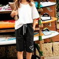 thumbnail image 3 of FAIWAD Shorts for Girls Summer Casual Breathable Linen Shorts Drawstring Elastic Waisted Knee Length Pants for Kids 3-13Y, 3 of 6