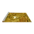 thumbnail image 2 of Ahgly Company Machine Washable Indoor Square Patchwork Yellow Transitional Area Rugs, 3' Square, 2 of 4