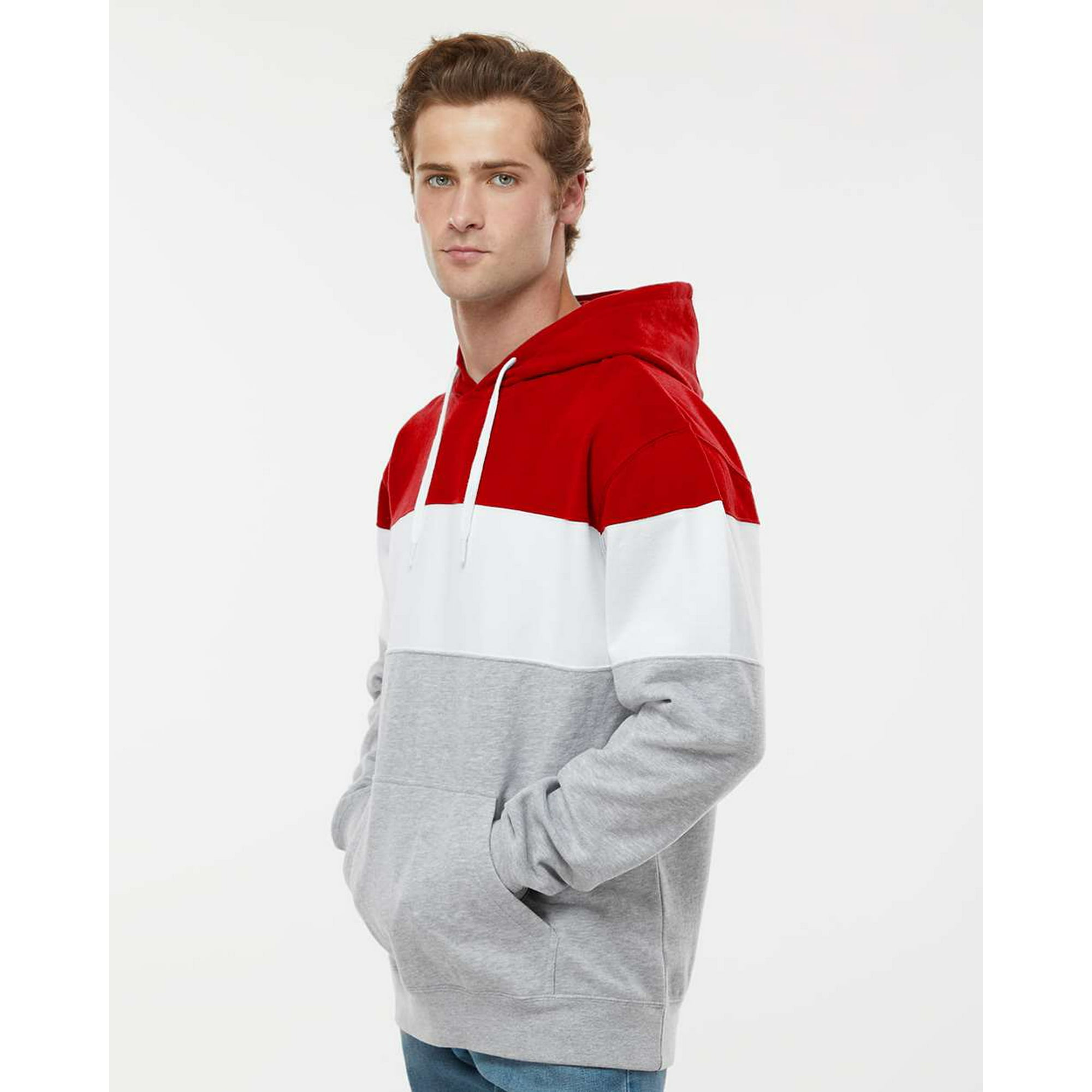 J. America Varsity Fleece Colorblocked Hooded Sweatshirt - Walmart.com
