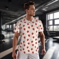 thumbnail image 3 of Wukai Hand Drawn Strawberry Print Men's Short-Sleeved Mesh T-Shirt,Quick-Dry Short Sleeve Workout T-Shirt-Small, 3 of 8
