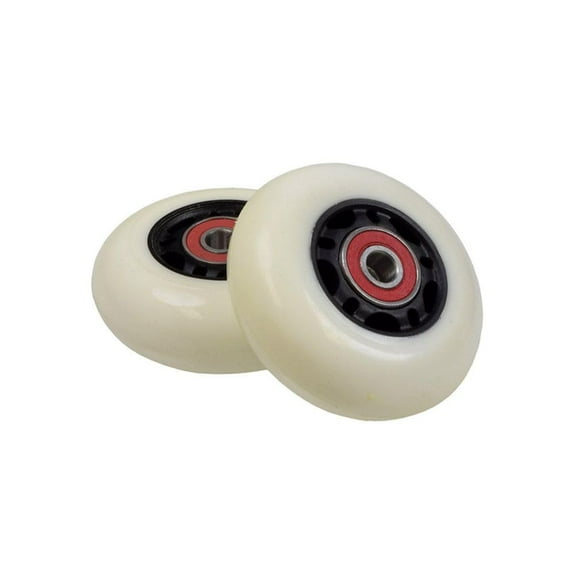 AlveyTech 68 mm Wheels with Bearings for Razor RipStik® RipSter, RipStik® RipSter DLX, & Sole Skate (Set of 2) (White Wheel Black Hub)