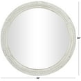 thumbnail image 4 of DecMode Metal Bohemian Pearled Round Double Framed Wall Mirror 36"W x 36"H, with Distressed White Finish and Brown Accent Highlights, 4 of 12