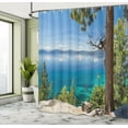 thumbnail image 5 of Ambesonne Nautical Shower Curtain, East Shore of Lake, 69"Wx75"L, Green Blue, 5 of 5