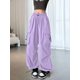 thumbnail image 5 of Pantalones Cargo para Mujer, Pantalones Casuales de Senderismo, Pantalones Holgados Y2K de Cintura Alta con Múltiples Bolsillos Púrpura 4XL, 5 of 8