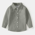 thumbnail image 4 of ATOGUTA Shirts for Boys Button-Down Long Sleeve Shirt Back to School Dress Shirts Gray, Size 6M-8, 4 of 5