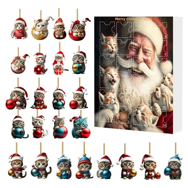 XFGOU Countdown enclosure Toys and Hobbies Christmas Countdown Advent Pendant Set Christmas Mystery Gift Box 24 Day Countdown Children's Secret Gift Box Gift Countdown sets