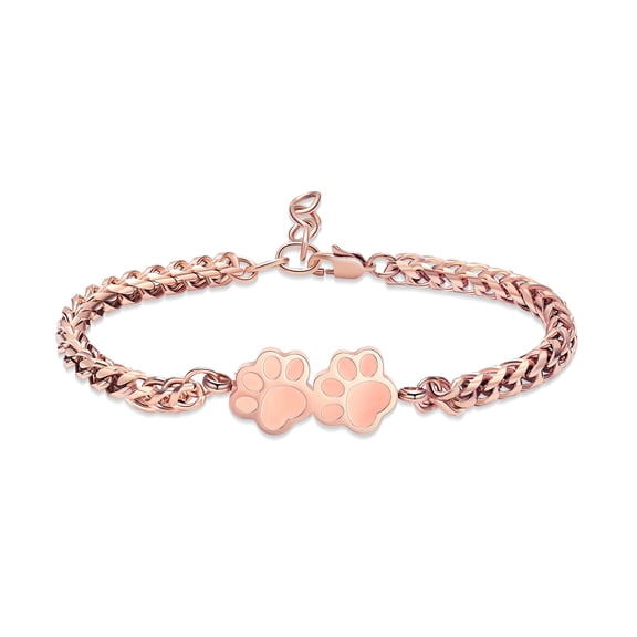 Stainless Steel Paws Urn Pendant Chain Link Funeral Urns Bracelet Pet Memorial Cremation Jewelry for Cat Dog Ashes