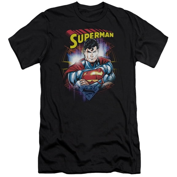 Superman Glam Adult 30/1 T-Shirt Black