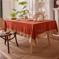 thumbnail image 1 of Retro Ruffle Tablecloth Cotton Washable Table Cover Tablecloths for Rectangle Table Baby Shower Kitchen Party Wedding Decor, 1 of 4