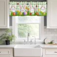 thumbnail image 3 of Easter Bunny Rod Pocket Curtain Valance, Spring Easter Eggs Floral Sage Green Plaid Farmhouse Window Valance for Living Room, Bedroom, Kitchen 54"W x 18"L, 3 of 9