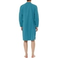 thumbnail image 3 of INSPIRE CHIC Men's Sleepshirt Banded Henley Collar  Shirt Pajamas Nightgown S Lake Blue, 3 of 5