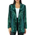 thumbnail image 2 of Dyfzdhu Sequin Blazers For Women Long Sleeve Solid Color Shiny Party Suit Jacket Plus Size, Green S, 2 of 8