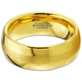 thumbnail image 3 of Charming Jewelers Tungsten Wedding Band Ring 8mm for Men Women Comfort Fit 18K Yellow Gold Plated Dome Round Brushed Polished Lifetime Guarantee Size 8.5, 3 of 5