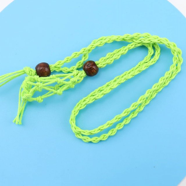 Collar colgante tejido a mano con bolsa de malla escalable sin piedras preciosas