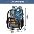 thumbnail image 2 of ALAZA Clear Backpack Skeleton Starry Night PVC Transparent BookBag, 2 of 7
