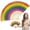 C, variant on Rainbow Fans - Pride Folding Fans Made of Bamboo - Coloured Accessories for CSD Festival Rave Techno Wedding Party Women Men 8.27 In