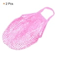 thumbnail image 3 of Uxcell Cotton Mesh Bag, 15x13.8" Reusable Mesh Net String Grocery Bags Organizer Pink 2Pcs, 3 of 6