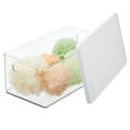 thumbnail image 6 of mDesign Plastic Storage Bin Box Container, Lid and Handles, 2 Pack, Clear/White, 6 of 8