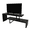 Ebony, variant on LeisureMod TV Stand with MDF Open Shelves and Powder-Coated Iron Legs for Modern Home, Living Room, Bedroom Orford Collection in Ebony