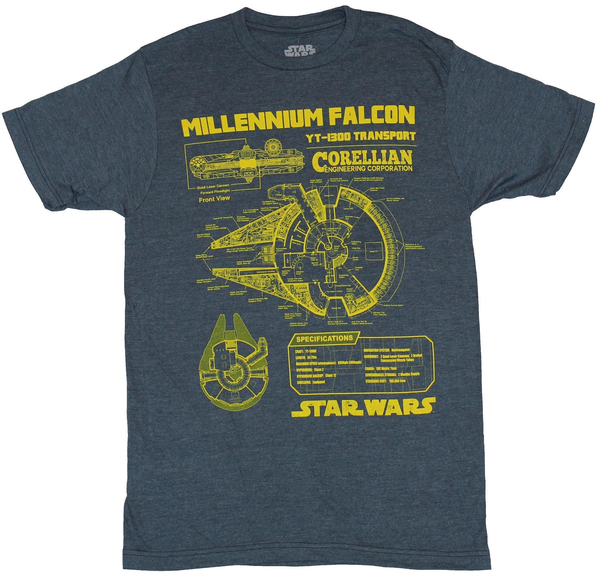 star wars millennium falcon t shirt